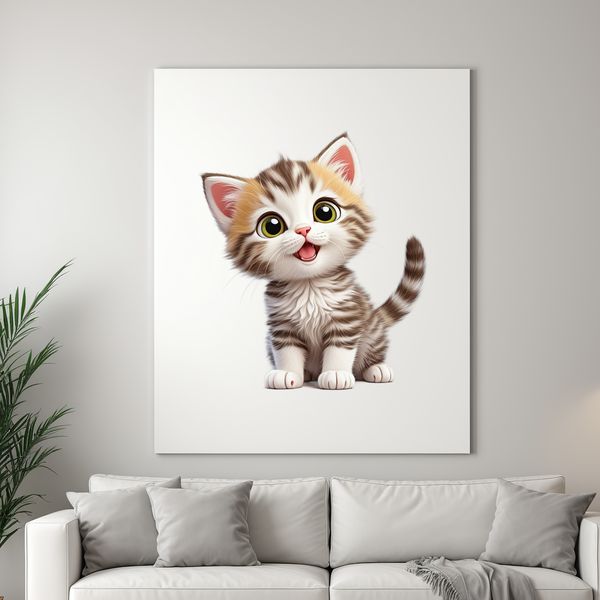 Whiskered Friend with Clear Background A high-resolution transparent image of a cute grey and white domestic cat kitten with a clear background.