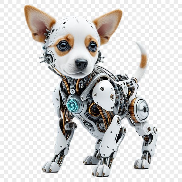 A high-resolution transparent PNG image of a playful puppy with a clear background.