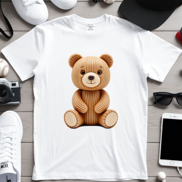 Adorable Teddy Bear Graphic with Transparent Background A high-resolution teddy bear graphic in PNG format with a transparent background.