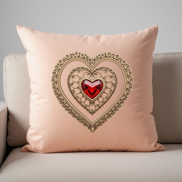 Beautiful Stylized Heart Illustration with Clear Background A transparent PNG illustration of a stylized heart icon with a clear background.
