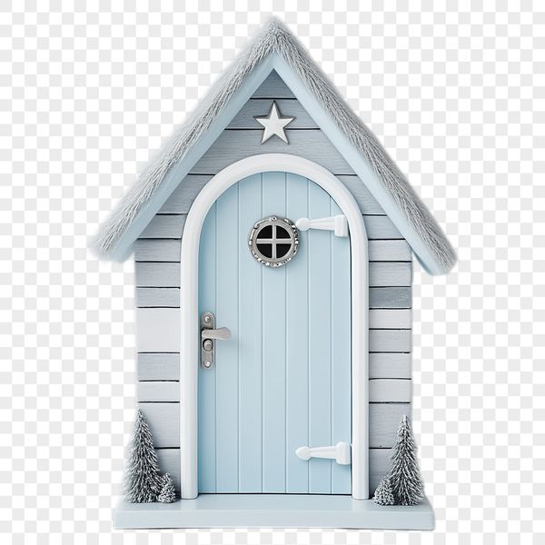 Beautiful Free Fairy Door Template A whimsical fairy door with a clear background, ideal for high-resolution printing and commercial use.