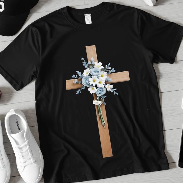 Beautiful Religious PNG Cross Design A clear transparent PNG image of a simple religious cross with a floral pattern design.