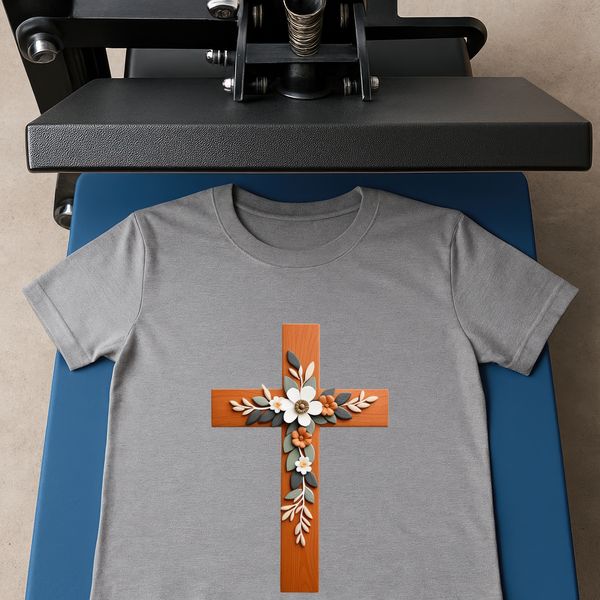 A clear transparent PNG image of a traditional cross with intricate details.