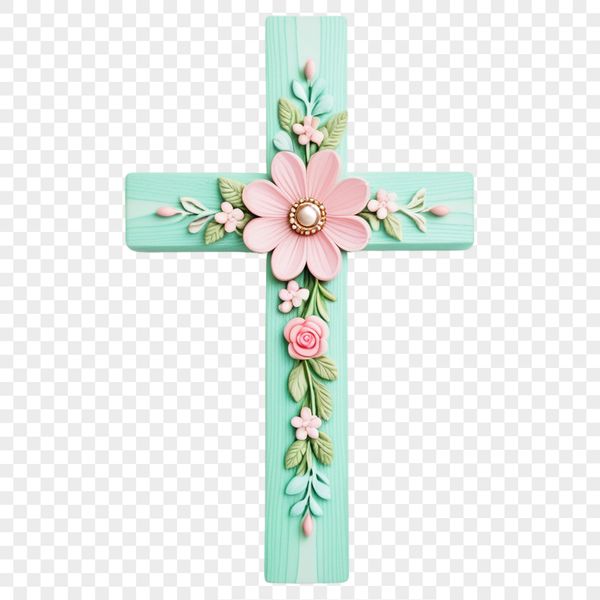 Transparent PNG image of a simple crucifix with a clear background, suitable for various commercial uses.