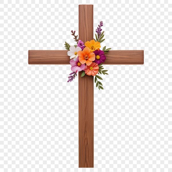 High Res Religious Icon A high-resolution transparent crucifix with intricate details, suitable for commercial or personal use in various designs.