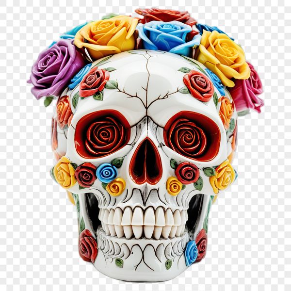 A detailed skull illustration with a clear background, suitable for printing or digital use.
