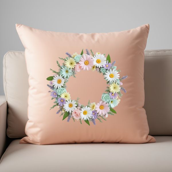 Clear Background Floral Frame A floral wreath made from intricate flowers with clear background, suitable for sublimation printing.