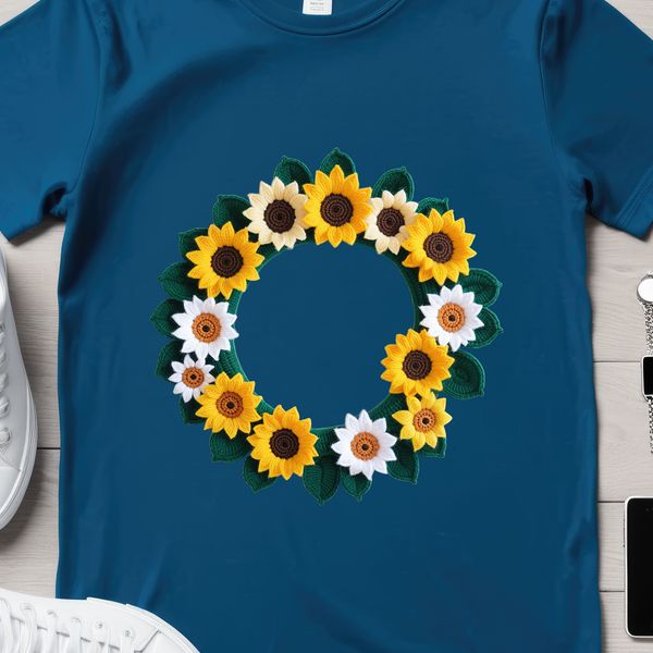 A high-resolution floral wreath with a clear transparent background.