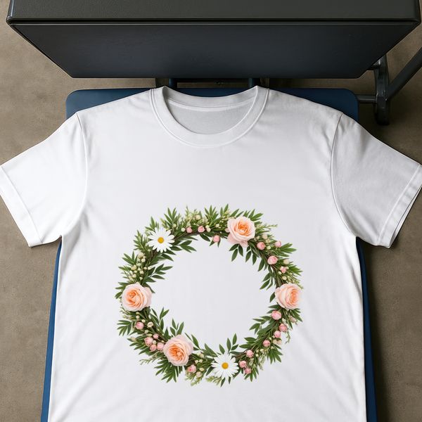 Circular Flower Garland PNG A high-resolution floral wreath made up of various flowers in a circular arrangement.