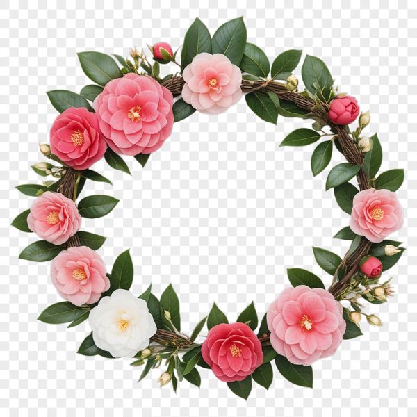 A free transparent floral wreath in high resolution PNG format suitable for commercial and personal use.