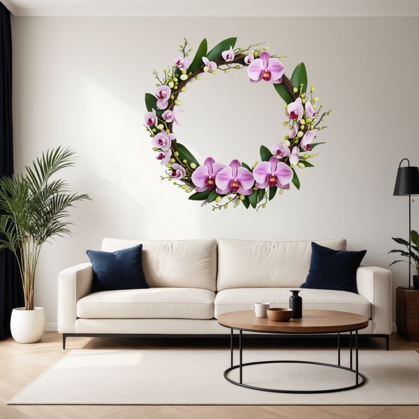 Beautiful PNG Floral Garland A high-resolution floral wreath with clear background, ideal for sublimation and commercial use.