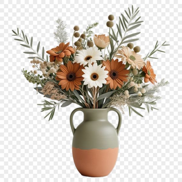 A bouquet of fresh flowers arranged in a decorative container.
