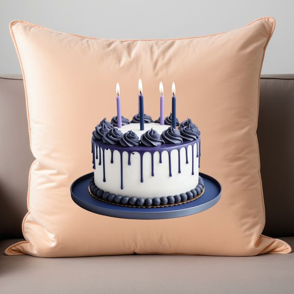 Bright Birthday Treat A high-resolution PNG image of a colorful birthday cake with candles and decorations.