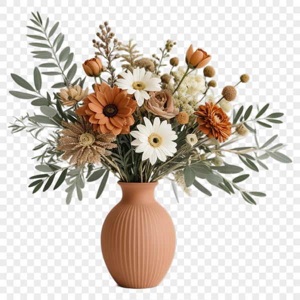 A bouquet of flowers with a clear background in high resolution PNG format.