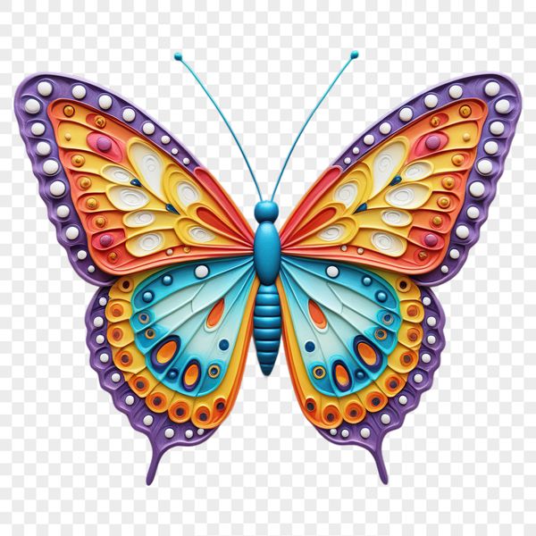 Colorful Wings Graphic A colorful insect with delicate wings, suitable for print or digital use.