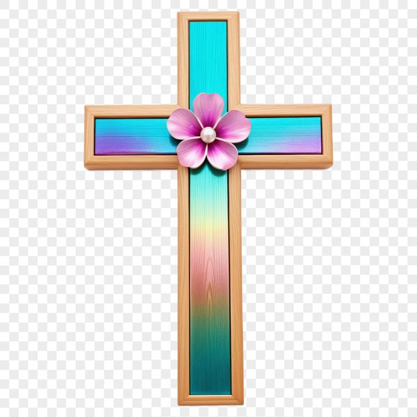A transparent high resolution image of a simple crucifix symbol, suitable for personal or commercial use in designs.