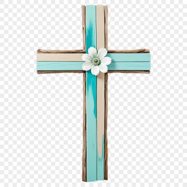 A transparent PNG image of a simple crucifix with intricate details, suitable for various designs and projects.