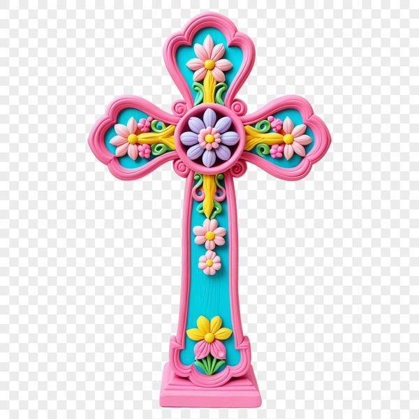 A simple high-resolution transparent crucifix icon with a clear background.