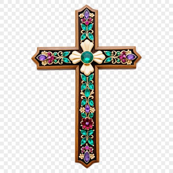 Free Transparent Cross Symbol PNG A simple, transparent PNG image of a traditional crucifix with a clear background.