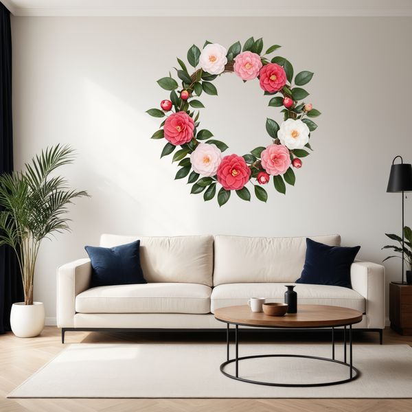 Beautiful Wreath Illustration for Commercial Use A high-resolution floral wreath design with transparent background for commercial or personal use.