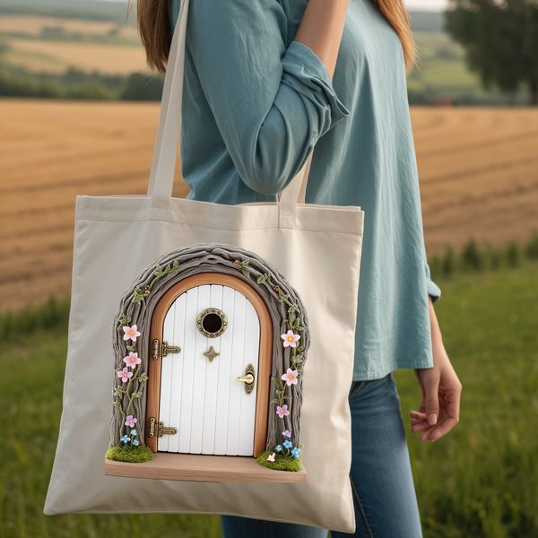 A whimsical fairy door with a clear background, perfect for sublimation printing and commercial use.