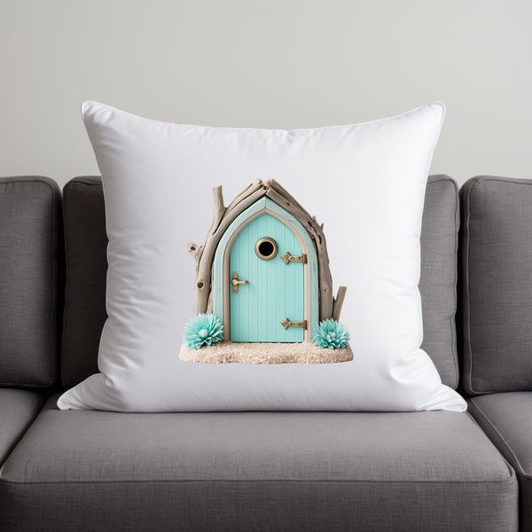 Whimsical Fairy Entrance on Transparent Background A whimsical illustration of a fairy door with intricate details on a transparent background, ideal for sublimation and print.