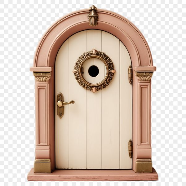 Enchanted Portal Design A whimsical fairy door with intricate details in high resolution.