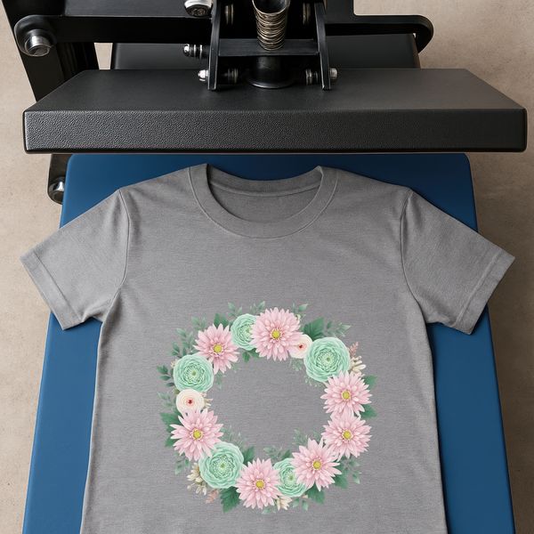A digital floral wreath with clear background and transparent edges, suitable for commercial or personal use.