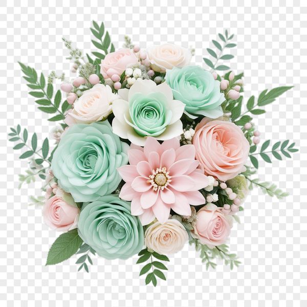 A high-resolution bouquet of flowers with clear background, perfect for commercial or personal use in various designs.