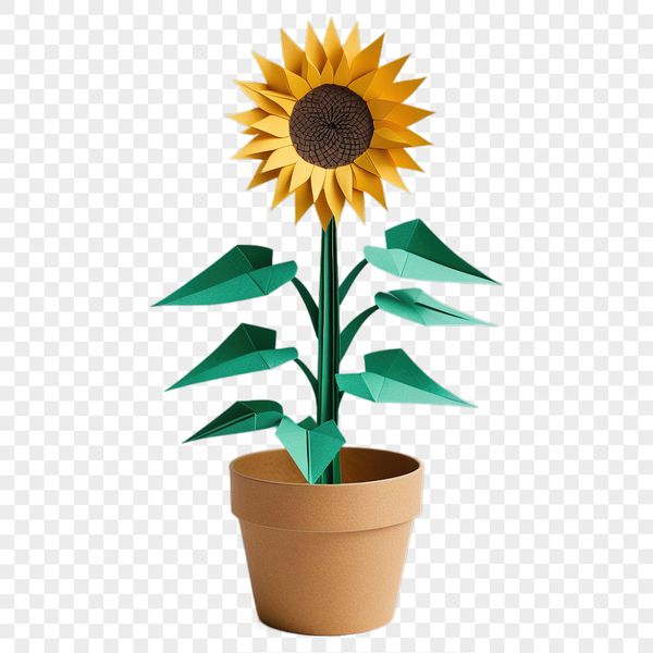 A high-resolution transparent PNG image of a single sunflower with a clear background, ideal for commercial and personal use.