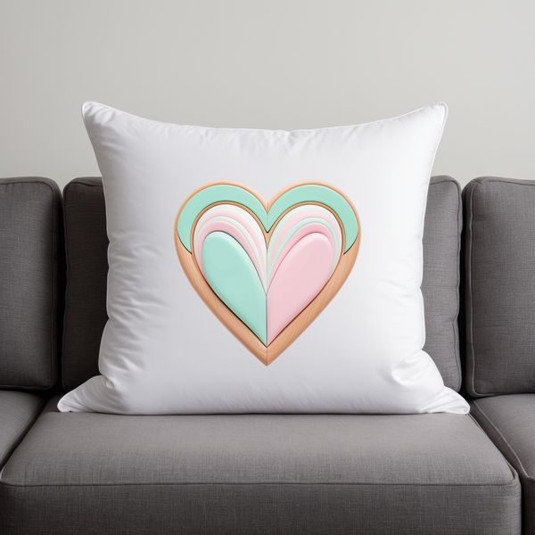 White Background Heart Icon A clear transparent heart graphic on a white background.