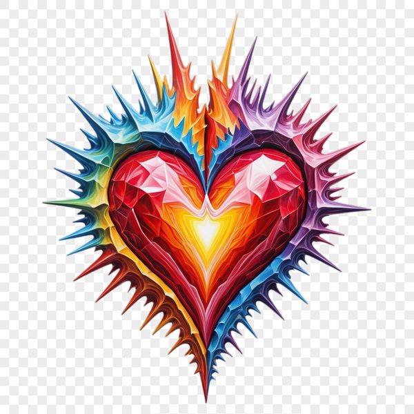 Heart Illustration for Personal Use A high-resolution transparent love heart icon with a clear background.