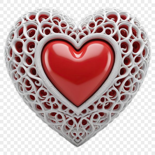 A high-resolution, transparent PNG heart graphic with a clear background.