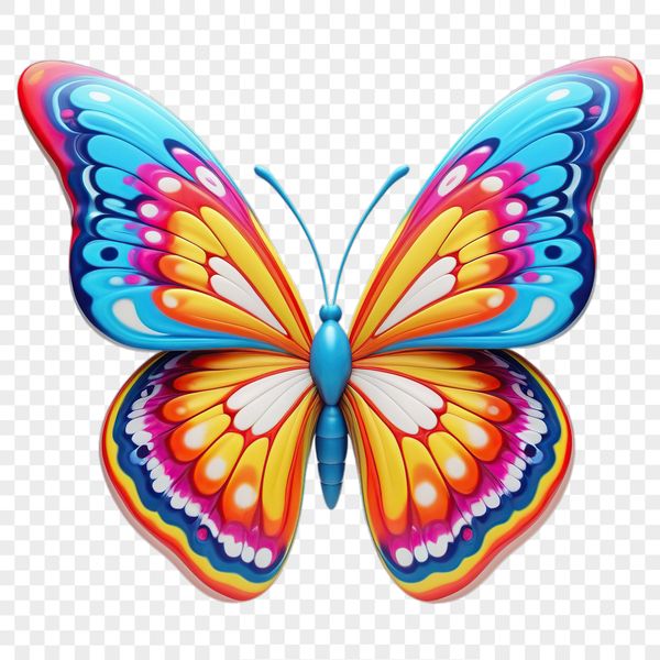 A high-resolution transparent image of a colorful insect with delicate wings, suitable for commercial and personal use.