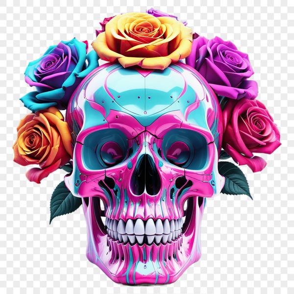 A Clear Skull Icon for Your Next Project A simple skull icon with a clear background, suitable for commercial or personal use in various designs.
