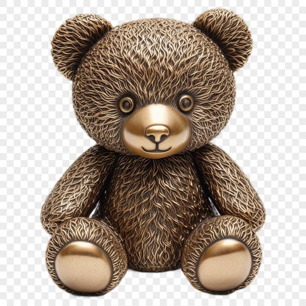 A high-resolution transparent image of a teddy bear suitable for commercial use.