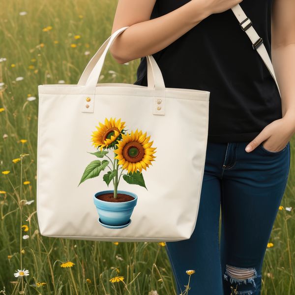 Vibrant Sunflower in a Pot A high resolution transparent PNG image of a sunflower in a flower pot on a clear background.