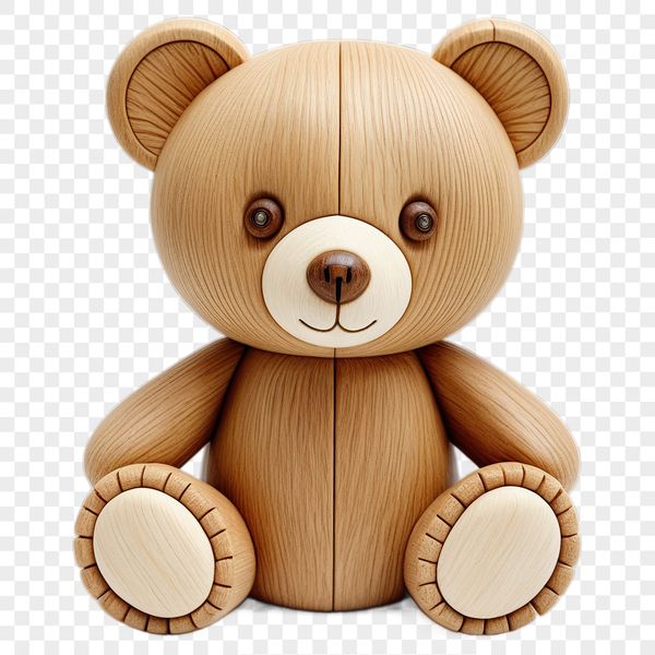 Cute Transparent Teddy Bear Illustration A transparent high-resolution teddy bear illustration suitable for commercial use in various design projects.