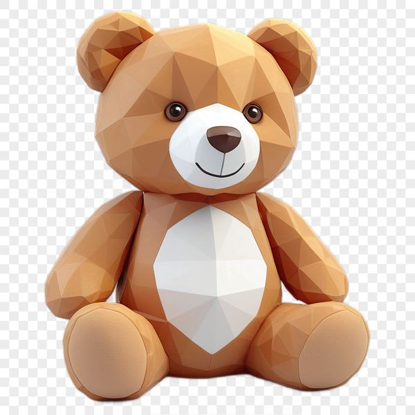 Transparent High Res Illustration A high-resolution transparent teddy bear graphic suitable for sublimation printing or commercial use.