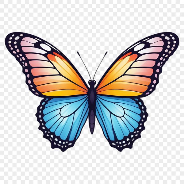 Colorful Winged Insect A high-resolution transparent PNG image of a colorful insect with delicate wings.