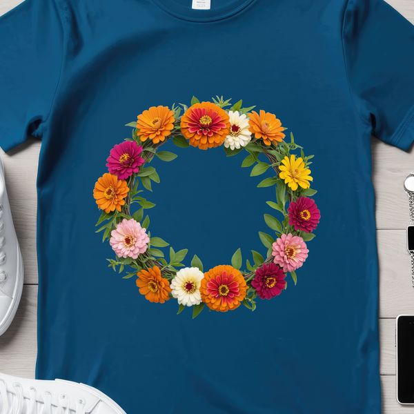 High-Res Wreath Design PNG A high-resolution floral wreath design with transparent background.