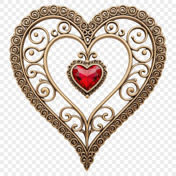 A simple, transparent vector heart illustration suitable for sublimation printing or digital designs.