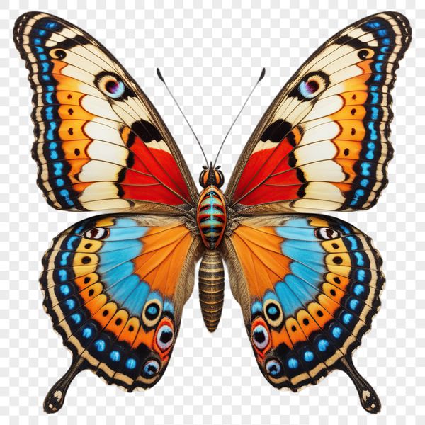 Iridescent Insect Illustration Colorful insect with iridescent wings in a transparent background.