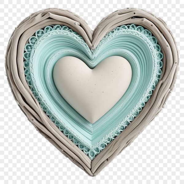 A simple transparent PNG design featuring a stylized heart icon.