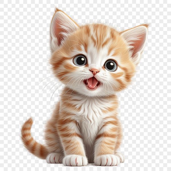A high-resolution PNG image of a cute kitten on a clear background.