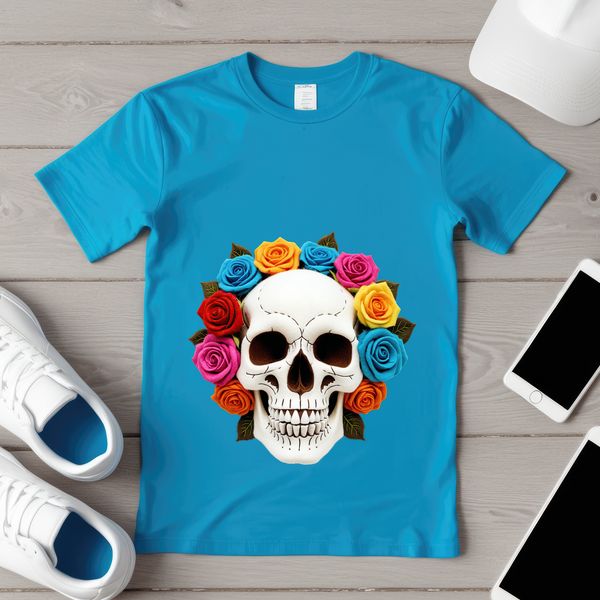 Skull Graphic Design A transparent skull graphic with a clear background, ideal for sublimation printing or as clipart in designs.