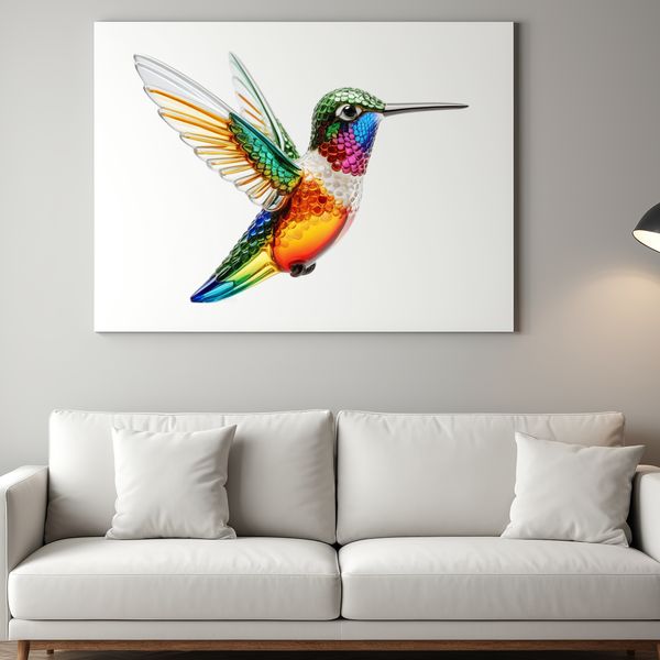 Hummingbird Silhouette in Motion A close-up image of a hummingbird's head and body in flight, with a transparent background.
