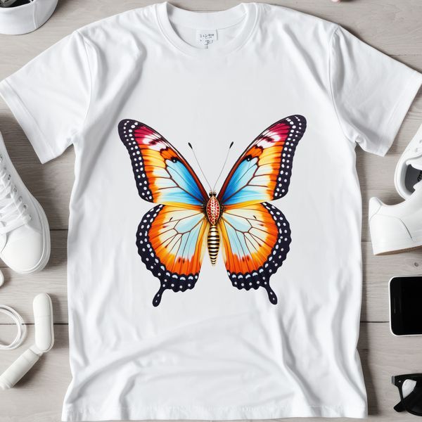 Clear Background Butterflies A high-resolution illustration of a single butterfly in vibrant colors against a clear white background.