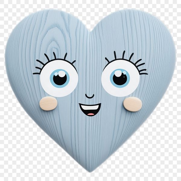 Transparent love heart with clear background in PNG format
