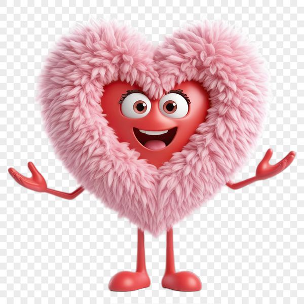 Transparent vector heart icon in high resolution, suitable for sublimation printing or digital use.